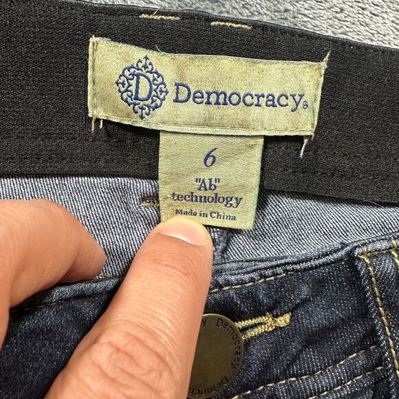 Democracy Jeans Womens 6 Blue Ab Technology Skinny Dark Stretch Mid Rise Denim - Picture 4 of 10